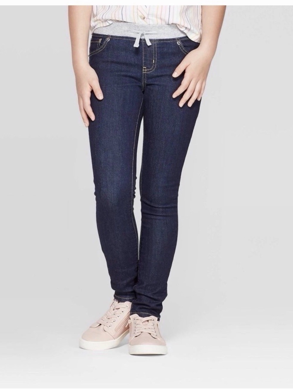 Cat & Jack Kids Girls Pull-On Skinny Knit Waist Super Stretch Denim Jeans 6